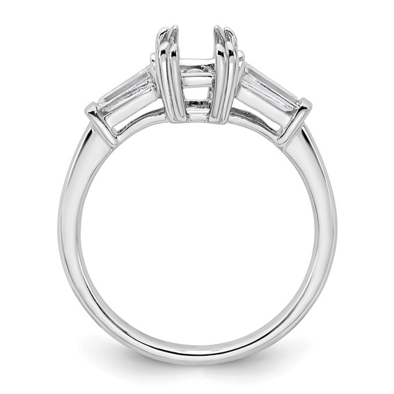 Gold Diamond Emerald and Baguette 3-Stone Bridal Rings