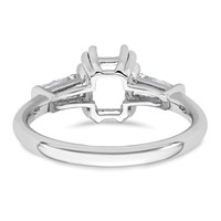 14K White Gold 0.50ct Lab Grown Dia VS+ F+ Emerald Center Semi-Mount Eng Ring view 3