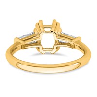 14K Yellow Gold 0.50ct Lab Grown Dia VS+ F+ Emerald Center Semi-Mount Eng Ring view 3