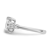 14K White Gold 2.20 Carat Certified Lab Grown Diamond VS+ F+ Complete Emerald and Tapered Baguette Engagement Ring view 3
