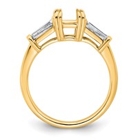 14K Yellow Gold 0.75ct Lab Grown Dia VS+ F+ Emerald Center Semi-Mount Eng Ring view 2