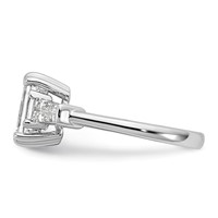 14K White Gold 1.75 Carat Lab Grown Diamond VS+ F+ Complete Emerald and Tapered Baguette Engagement Ring view 3