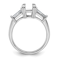 14K White Gold 0.75ct Lab Grown Dia VS+ F+ Emerald Center Semi-Mount Eng Ring view 2