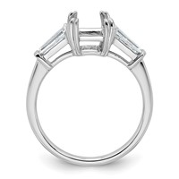 14K White Gold 0.88ct Lab Grown Dia VS+ F+ Emerald Center Semi-Mount Eng Ring view 2