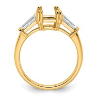 14K Yellow Gold 0.88ct Lab Grown Dia VS+ F+ Emerald Center Semi-Mount Eng Ring view 2