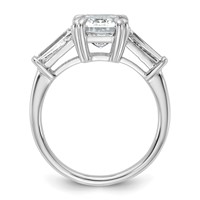 14K White Gold 3.75 Carat Certified Lab Grown Diamond VS+ F+ Complete Emerald and Tapered Baguette Engagement Ring view 2