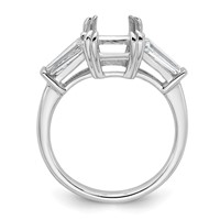 14K White Gold 0.75ct Lab Grown Dia VS+ F+ Emerald Center Semi-Mount Eng Ring view 2
