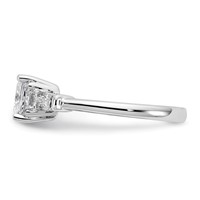 14K White Gold 1.50 Carat Certified Lab Grown Diamond VS+ F+ Princess and Tapered Baguette Complete Three Stone Engagement Ring view 3