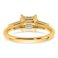 14K Yellow Gold 1.50 Carat Certified Lab Grown Diamond VS+ F+ Princess and Tapered Baguette Complete Three Stone Engagement Ring view 5