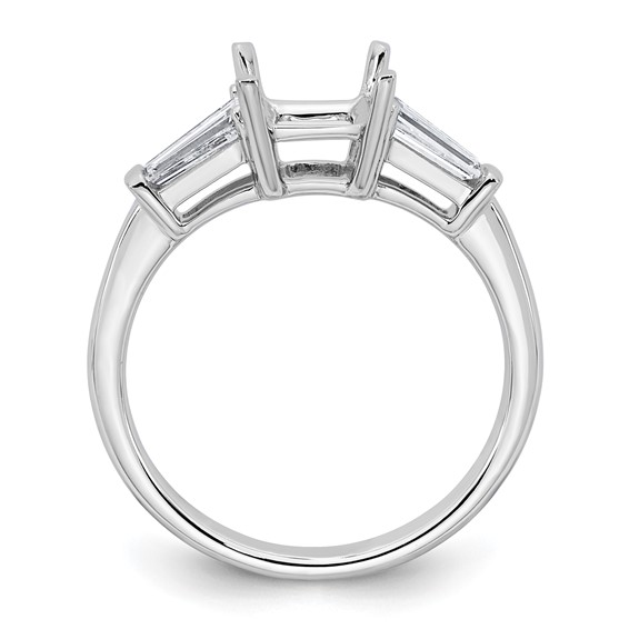 Gold Diamond Princess and Baguette 3-Stone Bridal Rings