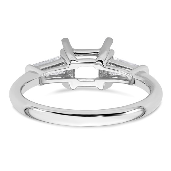 Gold Diamond Princess and Baguette 3-Stone Bridal Rings