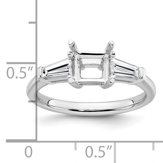 Gold Diamond Princess and Baguette 3-Stone Bridal Rings