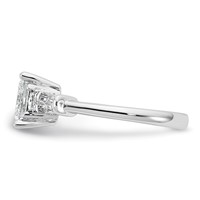 14K White Gold 2.20 Carat Certified Lab Grown Diamond VS+ F+ Princess and Tapered Baguette Complete Three Stone Engagement Ring view 3