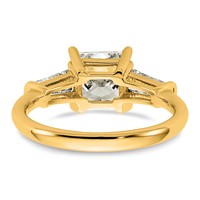 14K Yellow Gold 2.20 Carat Certified Lab Grown Diamond VS+ F+ Princess and Tapered Baguette Complete Three Stone Engagement Ring view 5