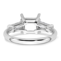 14K White Gold 0.75 Carat Lab Grown Diamond VS+ F+ Tapered Baguette 1.50 Carat Princess Center Semi Mount Three Stone Engagement Ring view 3