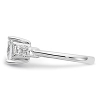 14K White Gold 2.62 Carat Certified Lab Grown Diamond VS+ F+ Princess and Tapered Baguette Complete Three Stone Engagement Ring view 3