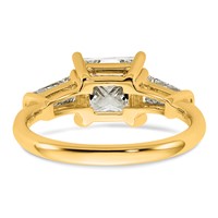 14K Yellow Gold 2.62 Carat Certified Lab Grown Diamond VS+ F+ Princess and Tapered Baguette Complete Three Stone Engagement Ring view 5