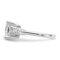 14K White Gold 3.20 Carat Lab Grown Diamond VS+ F+ Princess and Tapered Baguette Complete Three Stone Engagement Ring view 2