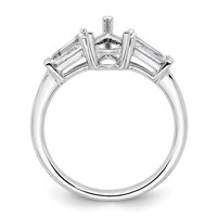 14K White Gold 0.50 Carat Lab Grown Diamond VS+ F+ Tapered Baguette 1 Carat Pear Center Semi Mount Engagement Ring view 2