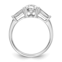 14K White Gold 2 Carat Certified Lab Grown Diamond VS+ F+ Pear and Tapered Baguette Complete Engagement Ring view 2