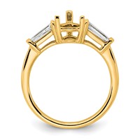 14K Yellow Gold 0.62 Carat Lab Grown Diamond VS+ F+ Tapered Baguette 1.50 Carat Pear Center Semi Mount Engagement Ring view 2