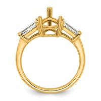 14K Yellow Gold 0.62 Carat Lab Grown Diamond VS+ F+ Tapered Baguette 2 Carat Pear Center Semi Mount Engagement Ring view 2