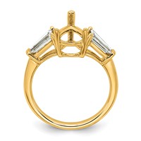 14K Yellow Gold 0.88 Carat Lab Grown Diamond VS+ F+ Tapered Baguette 2.50 Carat Pear Center Semi Mount Engagement Ring view 2