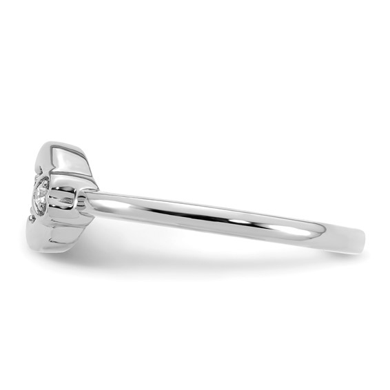 14k WG Dia. Heart with 2 Genuine Birthstone Mother's Circle Ring