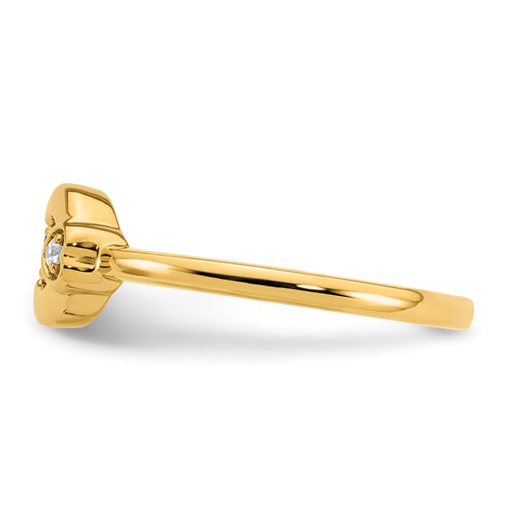 14k Dia. Heart with Genuine 2 Birthstone Mother's Circle Ring