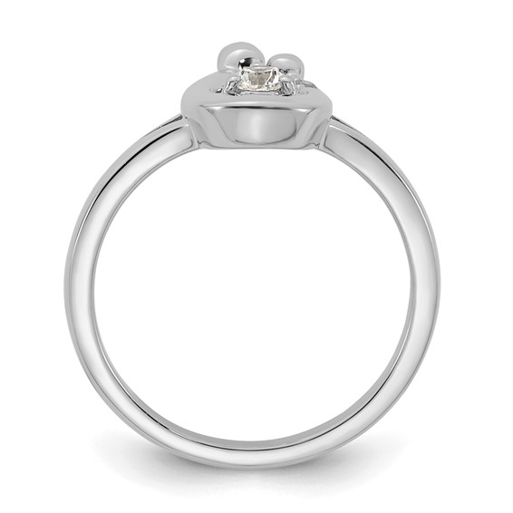 14k WG Diamond with 1 Genuine Birthstone Mother/Child Ring