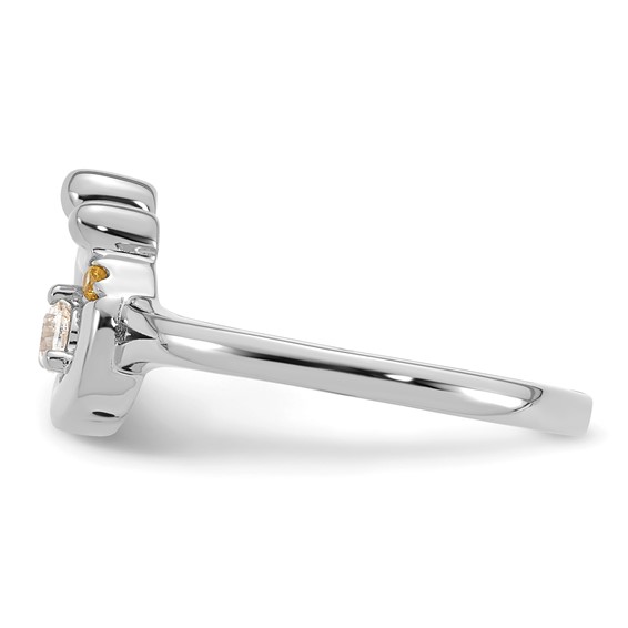 14k WG Diamond with 1 Genuine Birthstone Mother/Child Ring