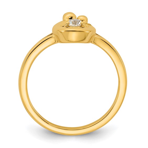 14k Diamond with 1 Synthetic Birthstone Mother/Child Ring