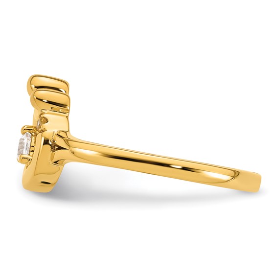 14k Diamond with 1 Synthetic Birthstone Mother/Child Ring