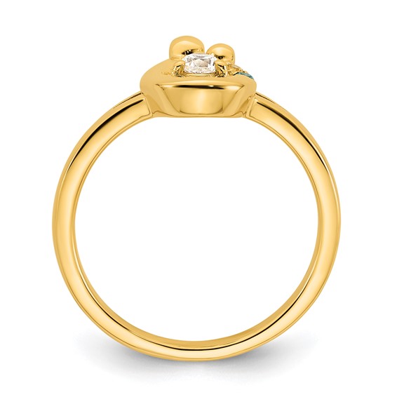 14k Diamond with 2 Genuine Birthstone Mother/Child Ring