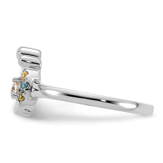 14k WG Diamond with 3 Genuine Birthstone Mother/Child Ring