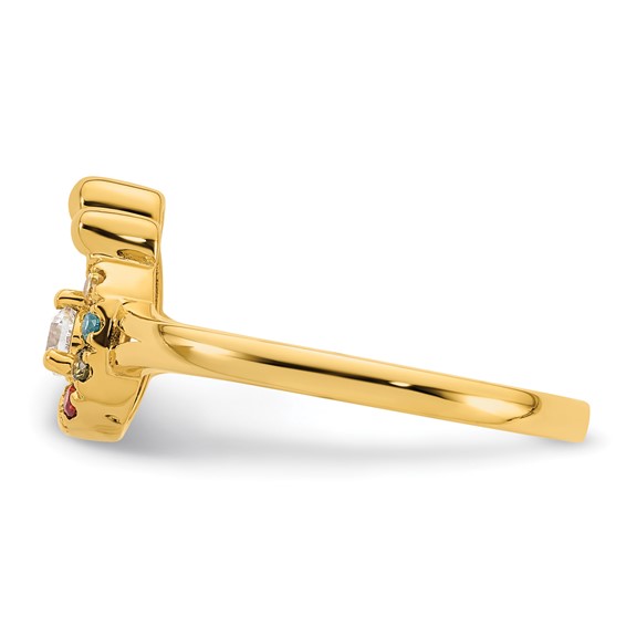 14k Diamond with 4 Synthetic Birthstone Mother/Child Ring