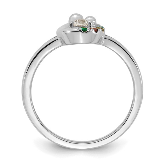 14k WG Diamond with 5 Synthetic Birthstone Mother/Child Ring