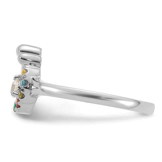 14k WG Diamond with 5 Synthetic Birthstone Mother/Child Ring