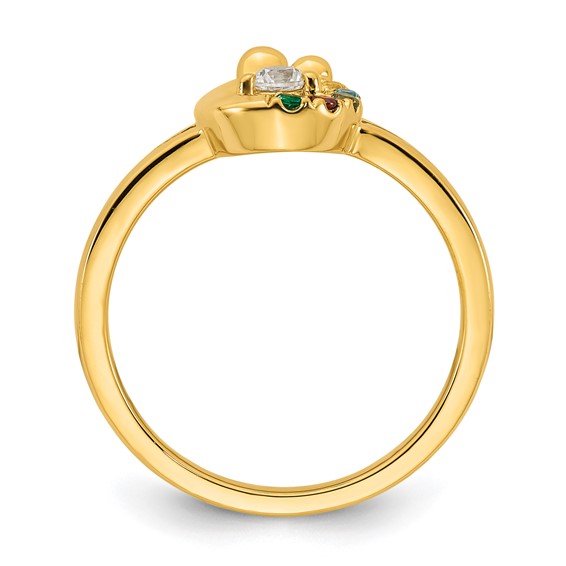 14k Diamond with 5 Synthetic Birthstone Mother/Child Ring