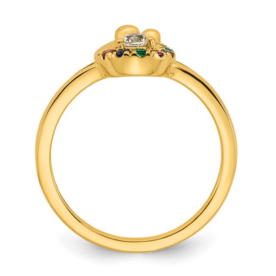 14k Diamond with 7 Synthetic Birthstone Mother/Child Ring