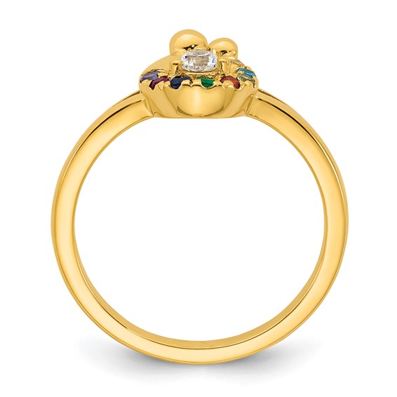 14k Diamond with 8 Synthetic Birthstone Mother/Child Ring