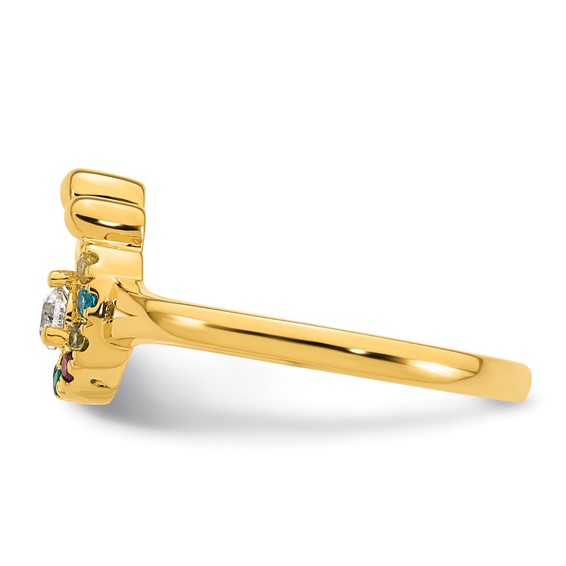 14k Diamond with 8 Synthetic Birthstone Mother/Child Ring