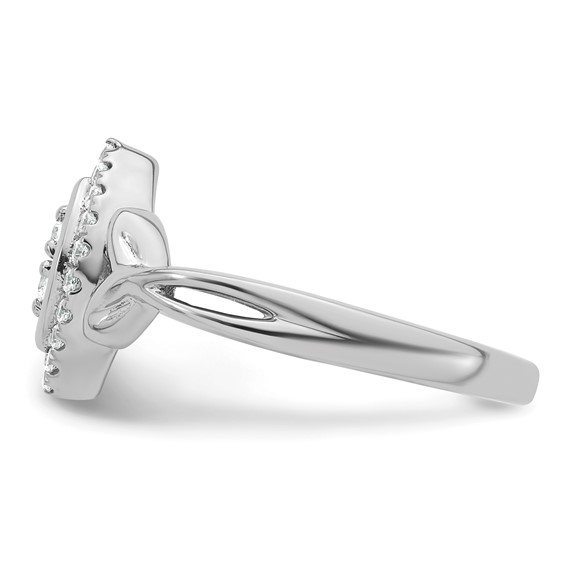 14k White Gold Complete Diamond Marquise Cluster Engagement Ring