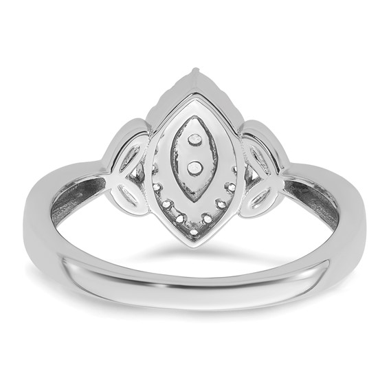 14k White Gold Complete Diamond Marquise Cluster Engagement Ring