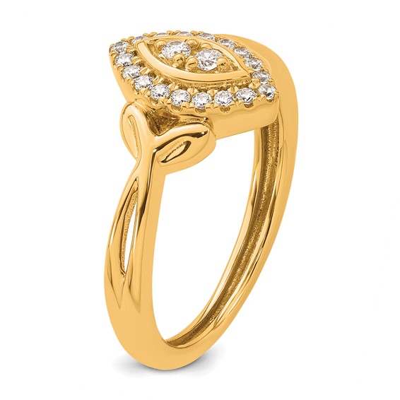 14k Complete Diamond Marquise Cluster Engagement Ring