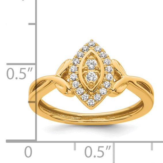 14k Complete Diamond Marquise Cluster Engagement Ring