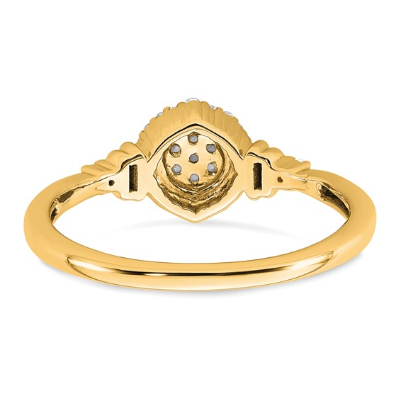 14k Complete Diamond Round Cluster Halo Engagement Ring