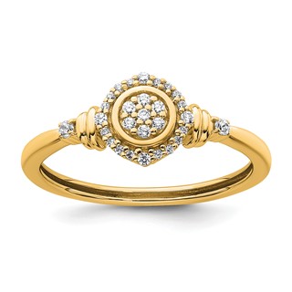 14k Complete Diamond Round Cluster Halo Engagement Ring