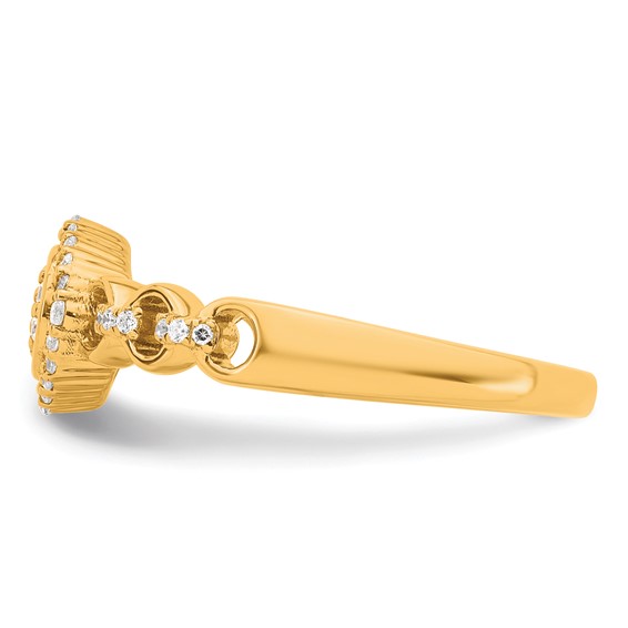 14k Complete Diamond Round Cluster Halo Engagement Ring