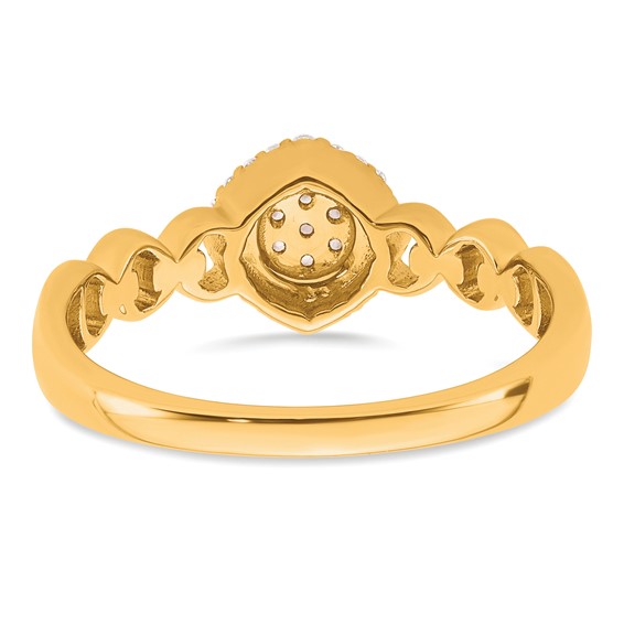 14k Complete Diamond Round Cluster Halo Engagement Ring